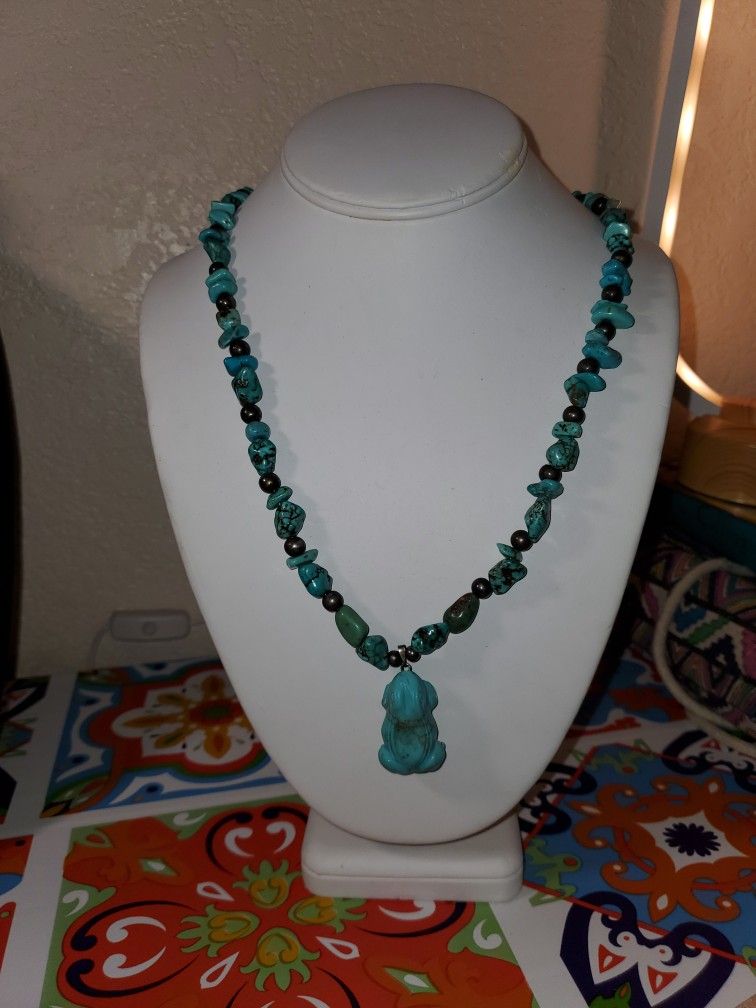 Vintage Faux Turquoise Stone Necklace