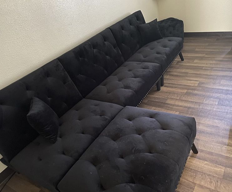 Black L Shaped Couch 
