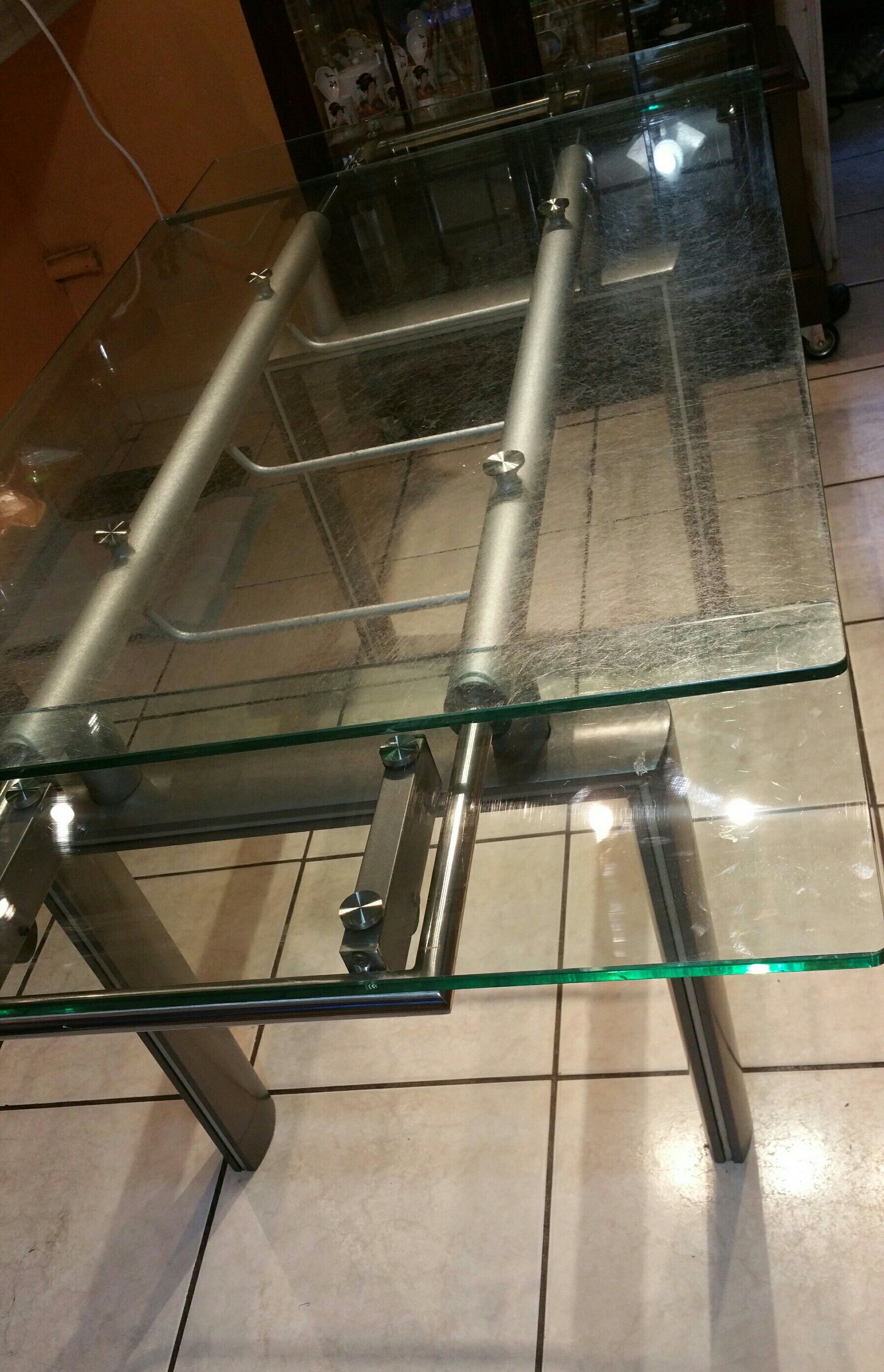 Extendable Glass Kitchen & Dining Table