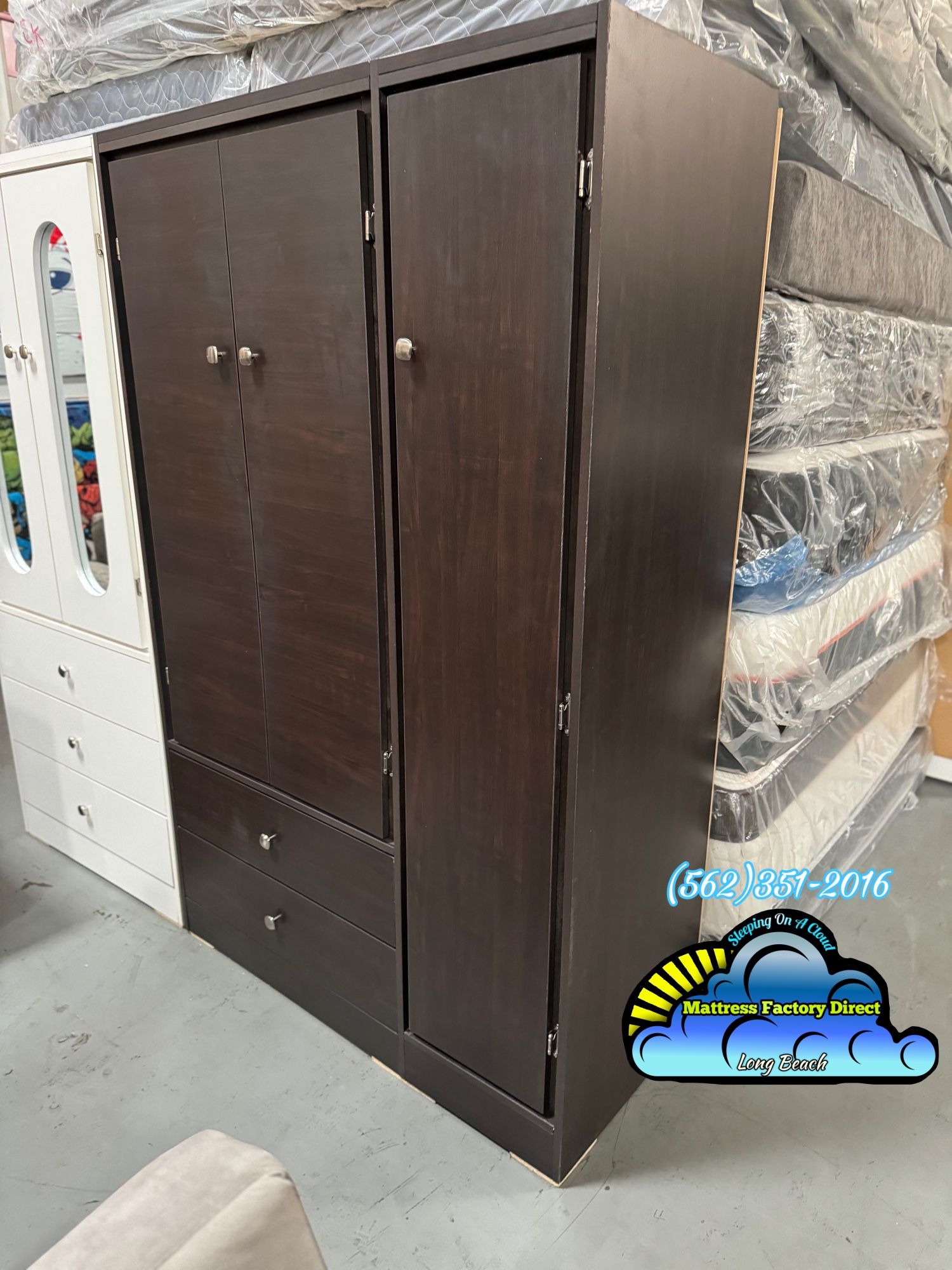 Brown Storage Closet With Shelves Dresser Grande