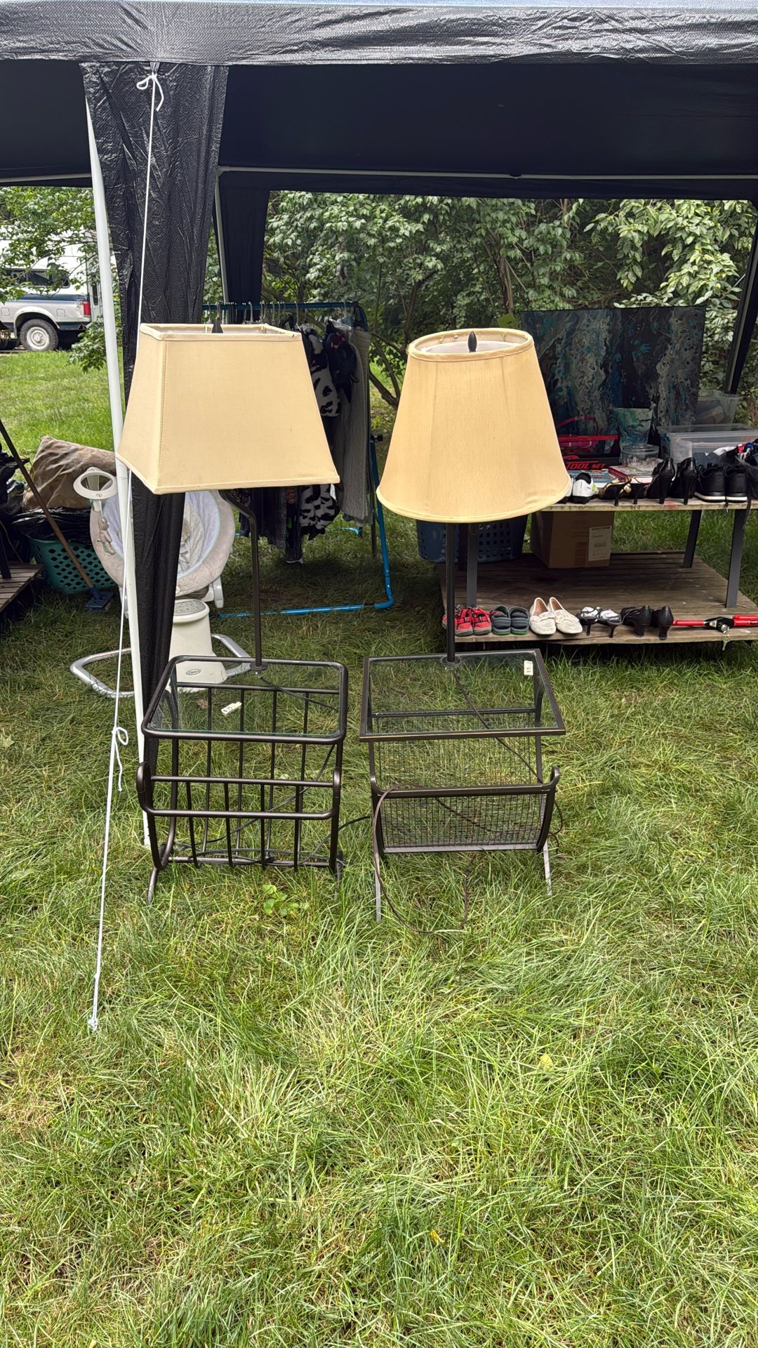 Magazine End Tables With Lamps