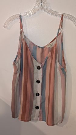 Lily & Olive Striped Button-Front Tank Top XL
