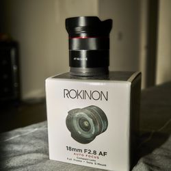 Lens Rokinon 18 Mm 2.8 Sony E-mount Full Frame AF 