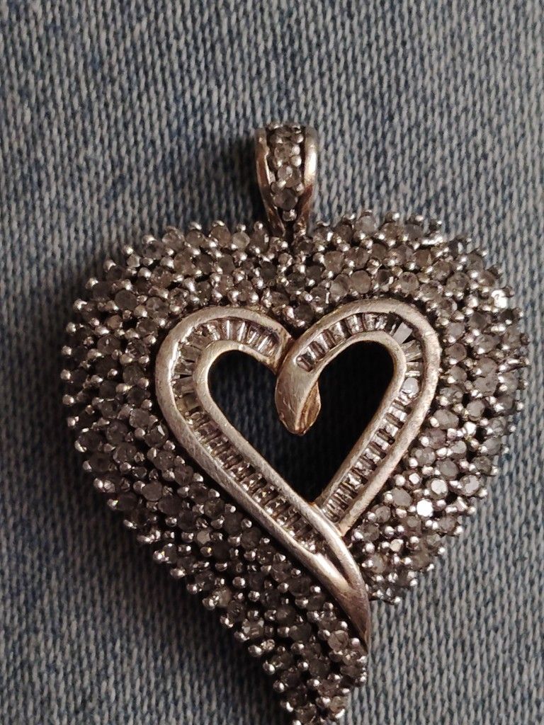 Beautiful Diamond Heart Pendant .. Vintage..Deal Price