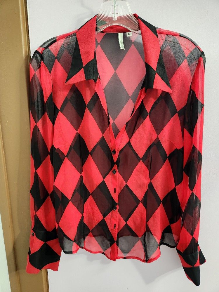Parameter Red and Black Blouse