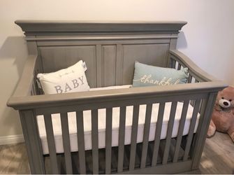 Baby Cache Gray Wood Baby Crib