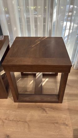 Dark Wood Square End Table