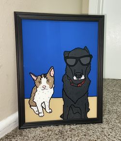 Glass Paintings Family, Friends, Pets, Anime & Cartoon Portraits Available LOCATED IN COVINA