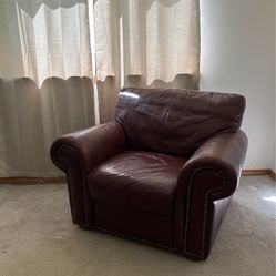 Burgundy Leather Club Chair