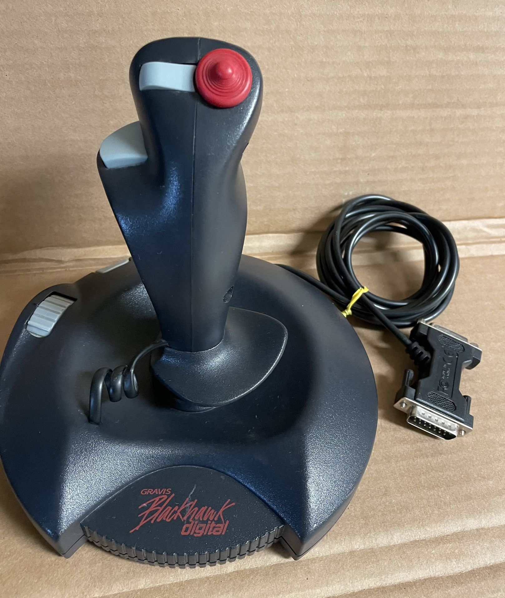 GRAVIS BlackHawk VIDEO GAME JOYSTICK Vtg 90s PC Gaming Flight Stick