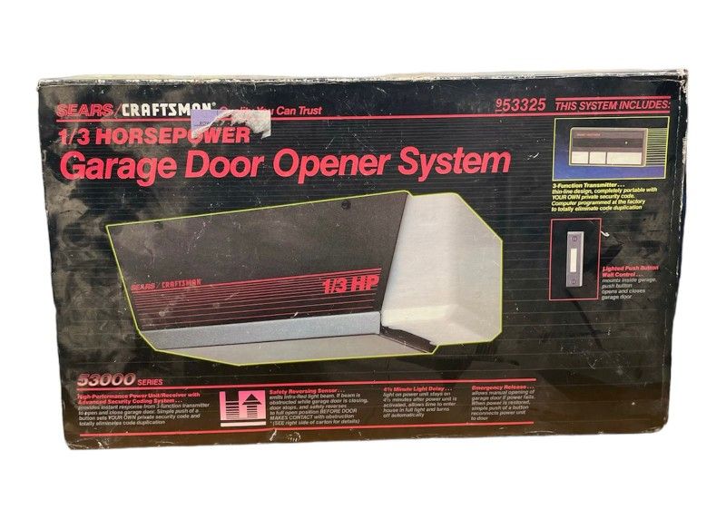 Craftsman 1/3 Hp Garage Door Opener System 53325 for Sale in Chula