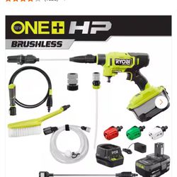 RYOBI ONE+ HP 18-Volt Brushless EZClean 600 PSI 0.7 GPM Cordless Electric Power Cleaner w/ 4.0Ah Battery, Charger, Accessories