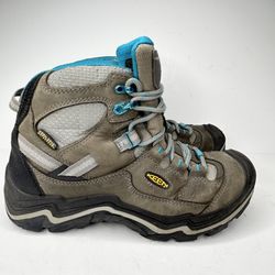 Keen Boots Womens 9 M Durand Mid Hiking boot Grey/Aqua leather  Comfort