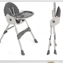 Foldable High Chair for Baby and Toddler, Convertible High Chair Grey