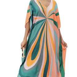 caftans for women plus size swim cover up vneck batwing dress loose fit moroccan caftan mumu dresses for women Fabric type 100% Viscose Care instruct
