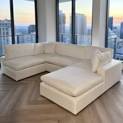 New White Sectional Cloud Couch Sofa 