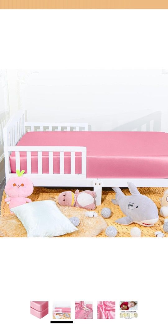 Crib Pink Silk Sheets