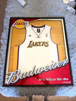 LA Lakers Budweiser Framed Promotional Sign