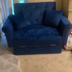 Suede Blue Chair 