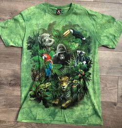 T-shirt the mountain Los Angeles Zoo Tie Dye Tiger Gorilla Nature Tee Medium