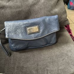 Nine West Blue Leather Wristlet