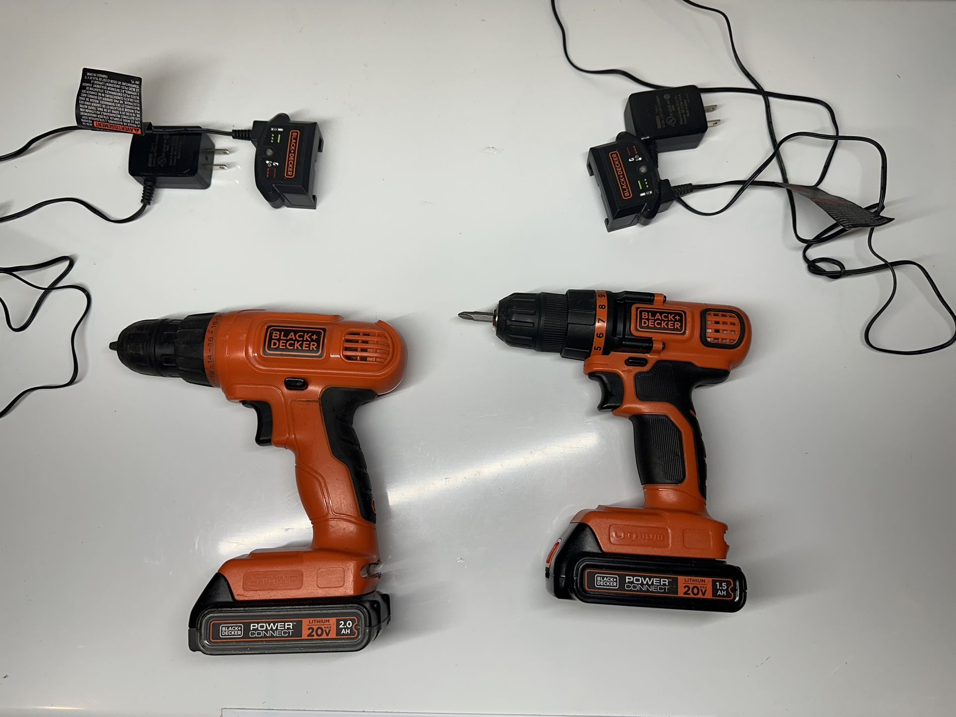Black+Decker 20V Cordless Drill Set – 2 Drills + 2 Batteries + 2 Chargers