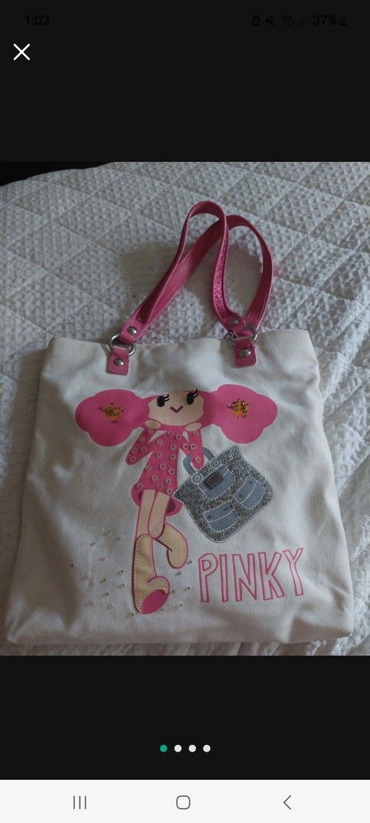 Coach Rare Pinky Canvas Purse Collectors Item $150 Or Bo