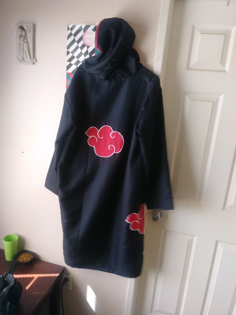 Adult size Naruto Akatsuki cosplay cloak with hood