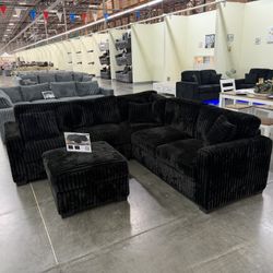New Black Sectional 