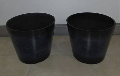 *** NEW LOW PRICE *** PAIR of 15" (Diameter) Blue Resin Planters (2 for $50) @ Lasting Creations
