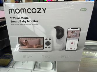Momcozy Smart WiFi Baby Monitor with Camera and Audio, 5" 1080P Screen with Wall Mount, Motion & Cry Detection, Safe Fence, Clear Night Vision, 5000mA