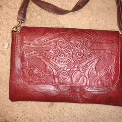 🌹 Gorgeous Tooled Floral Crossbody / Clutch Bag