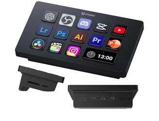 ULANZI D200H 7-in-1 Hub Deck Studio Stream Controller Shortcut Keyboard, LCD Customizable Macro Keys Programmable Keypad Soundboard to Control Apps an