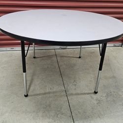60" Round" Gray Granite Adjustable Height Activity Table