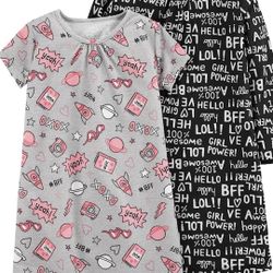 Carter's Girls' 2 Pack Size 4-5 Sleep Gowns BNIP
