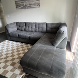 Large dark grey sectional sofa