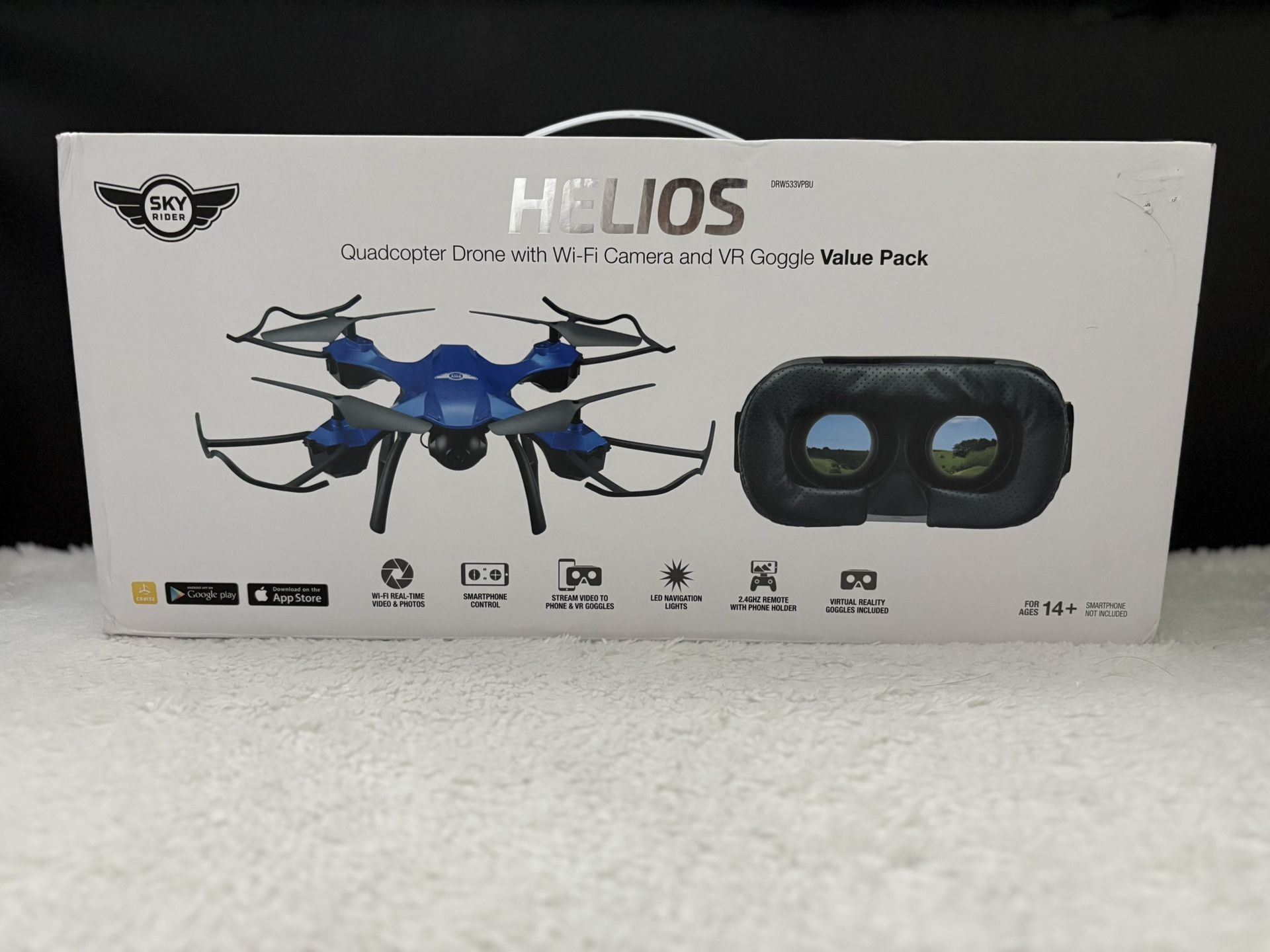 Helios Quad Copter Drone With Wi-Fi Camera And Vr Goggle Value Pack
