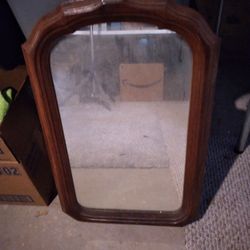 Antique Wood Mirror 