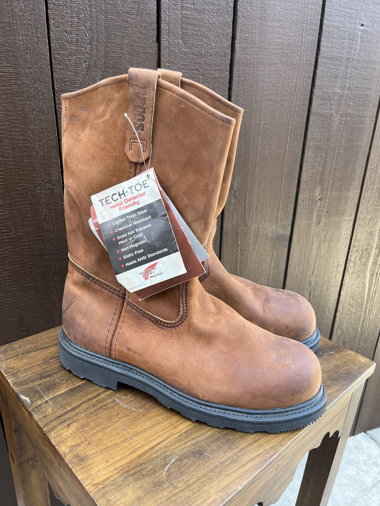 Red Wing Pecos Steel Toes Size 8D