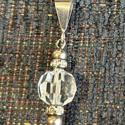 Sterling Silver Crystal Pendant 