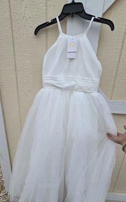 Girl  White Dress Size 12 New/ VESTIDO BLANCO NIÑA TALLA 12