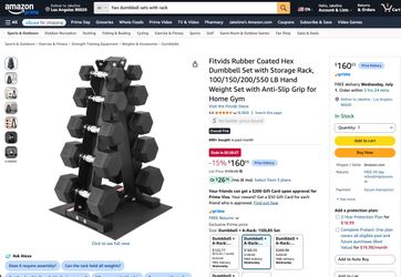 Hex dumbbell set with storage rack 5/10/15/20/25 LB