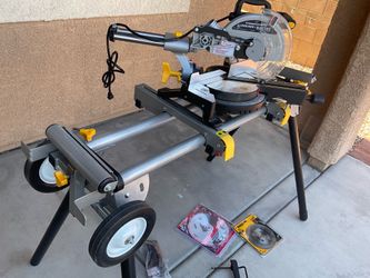 10° Compound Slide miter saw with foldable Stand included  blades
