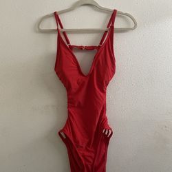 Shade And Shore Red One Piece Swimsuit 
