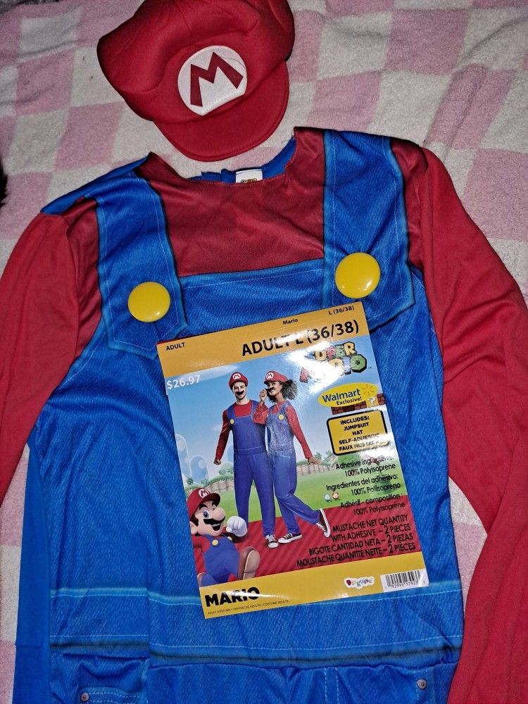 Mario Brothers Halloween Costume Size Adult Large