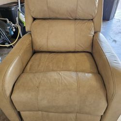 Leather Electric Recliner.  Tan