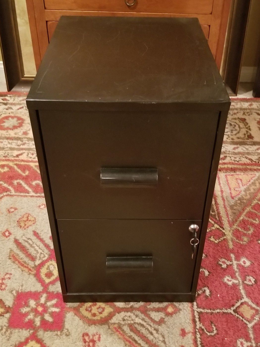 File Cabinet Black 2 drawer with keys