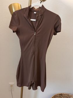 Brown One Piece Workout Clothing