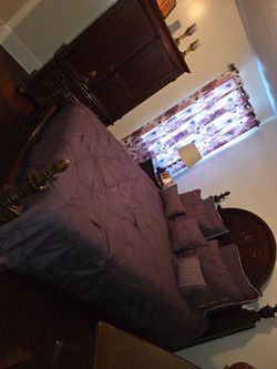 Queen bed frame and small dresser