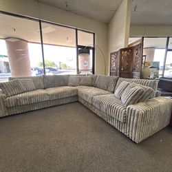 Gray Corduroy Sectional